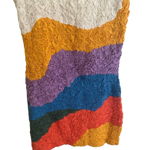 Mara Hoffman Laura Dress in Meadow Colorblock Print Medium - Picture 6 of 8